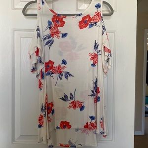 Maurices cold shoulder top with layered sleeves